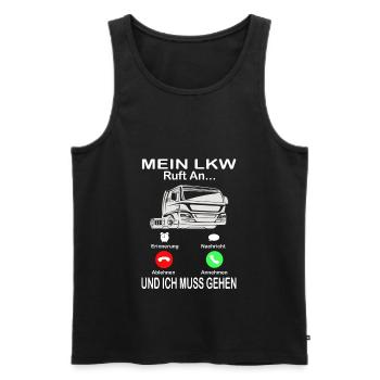 LKW Fahrer Berufskraftfahrer Trucker Brummi Truck - Männer Premium Bio Tank Top - Schwarz - Vorne - Michal (187cm)