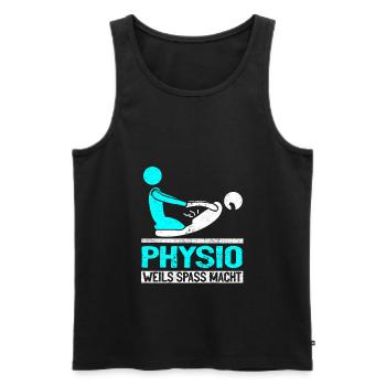 Physiothérapeute Physio Profession Physiothérapie Réadaptation - Débardeur bio Premium Homme - noir - Devant - Michal (187cm)