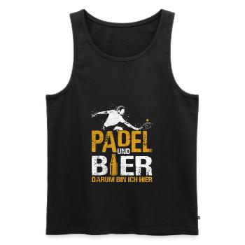 Padel Tennis Bier Padel Tennisspieler Hobby - Männer Premium Bio Tank Top - Schwarz - Vorne - Michal (187cm)
