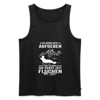 Angeln Spruch Angelrute hobby Angler fischen - Männer Premium Bio Tank Top - Schwarz - Vorne - Michal (187cm)
