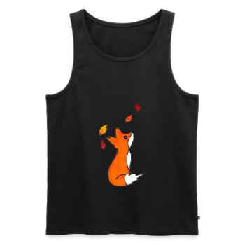 Roter Fuchs Fallende Herbstblätter Wald Herbst - Männer Premium Bio Tank Top - Schwarz - Vorne - AI Model Male 178 light (178cm)