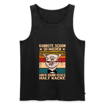 Cooles Alpaka llama Sonnenbrille Meinung Vintage - Männer Premium Bio Tank Top - Schwarz - Vorne - AI Model Male 178 light (178cm)