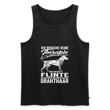 Deutsch Drahthaar Jäger Spruch Hund Flinte - Männer Premium Bio Tank Top - Schwarz - Vorne - Michal (187cm)