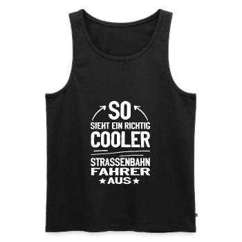 So sieht ein richtiger Straßenbahnfahrer aus - Männer Premium Bio Tank Top - Schwarz - Vorne - Michal (187cm)