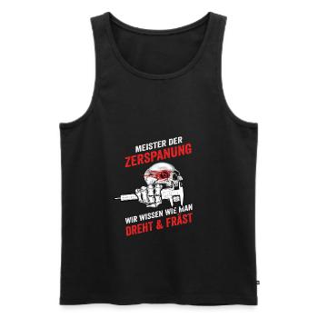 Lehrmeister Zerspanung Zerspanungsmechaniker - Männer Premium Bio Tank Top - Schwarz - Vorne - Michal (187cm)