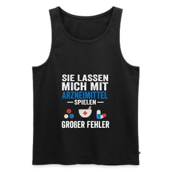 Apotheker Spruch PTA Pharmazeut Apotheke - Männer Premium Bio Tank Top - Schwarz - Vorne - AI Model Male 178 light (178cm)