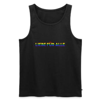 Liebe für Alle Transgender LGBTQ Pride Month - Männer Premium Bio Tank Top - Schwarz - Vorne - Michal (187cm)