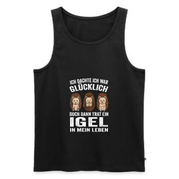 Igel Spruch Waldtier Igel Liebe - Männer Premium Bio Tank Top - Schwarz - Vorne - Michal (187cm)