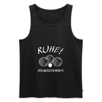 Boule Spiel Petanque Crossboule - Männer Premium Bio Tank Top - Schwarz - Vorne - Michal (187cm)