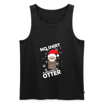 Otter Weihnachtsotter Frettchen - Männer Premium Bio Tank Top - Schwarz - Vorne - Michal (187cm)