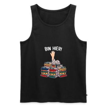Nur noch ein Buch versprochen Book Nerd Bücherwurm - Männer Premium Bio Tank Top - Schwarz - Vorne - Michal (187cm)