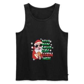 Ich bin nur zum essen hier Weihnachten lustig - Männer Premium Bio Tank Top - Schwarz - Vorne - Michal (187cm)