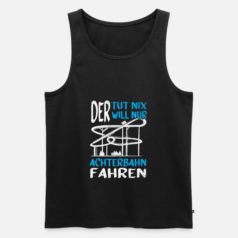 Achterbahn Freizeitpark Rollercoaster - Männer Premium Bio Tank Top - Schwarz