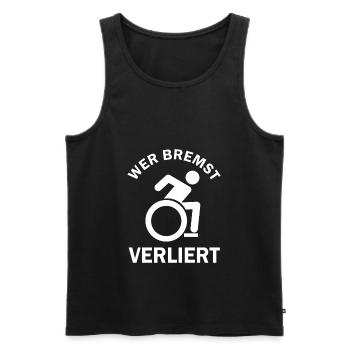 Lustiger Rollstuhlfahrer - Männer Premium Bio Tank Top - Schwarz - Vorne - AI Model Male 178 light (178cm)