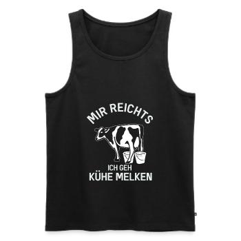 Kühe melken Bäuerin Kuh Milchbauern Landwirtin - Männer Premium Bio Tank Top - Schwarz - Vorne - Michal (187cm)