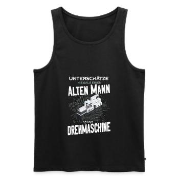 Zerspaner Zerspanungsmechaniker CNC - Männer Premium Bio Tank Top - Schwarz - Vorne - Michal (187cm)