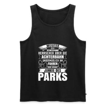 Achterbahn Freizeitpark Rollercoaster - Männer Premium Bio Tank Top - Schwarz - Vorne - Michal (187cm)