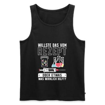 Apotheker Spruch PTA Pharmazeut Apotheke - Männer Premium Bio Tank Top - Schwarz - Vorne - AI Model Male 178 light (178cm)