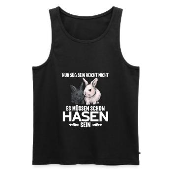 Kaninchen Hasenmama Hasen Liebe Häschen - Männer Premium Bio Tank Top - Schwarz - Vorne - Michal (187cm)
