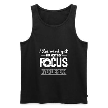 Fotograf Fotografie fotografieren - Männer Premium Bio Tank Top - Schwarz - Vorne - AI Model Male 178 light (178cm)
