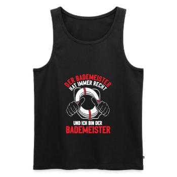 Bademeister - Männer Premium Bio Tank Top - Schwarz - Vorne - AI Model Male 178 light (178cm)