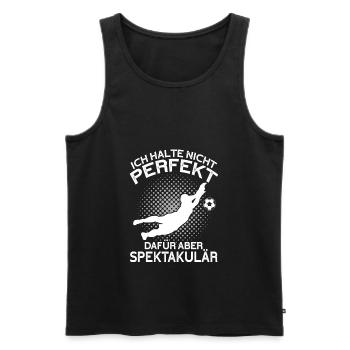 Spektakulärer Torwart Spruch Torhüter Humor - Männer Premium Bio Tank Top - Schwarz - Vorne - Michal (187cm)