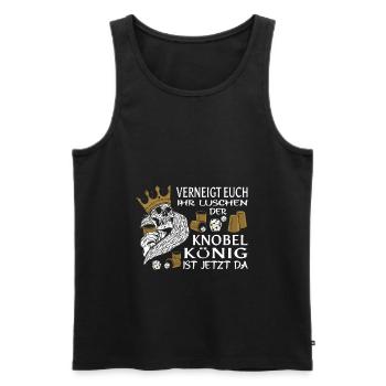 Bin am Knobeln spielen Schocken - Männer Premium Bio Tank Top - Schwarz - Vorne - AI Model Male 178 light (178cm)
