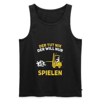 Staplerfahrer Lagerist Gabelstaplerfahrer - Männer Premium Bio Tank Top - Schwarz - Vorne - Michal (187cm)