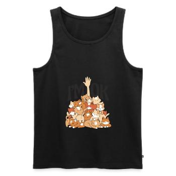 Lustiger Katzenhaufen Katze Katzenliebhaber - Männer Premium Bio Tank Top - Schwarz - Vorne - Michal (187cm)