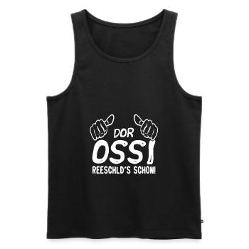 DOR Ossi reeschlds schon Spruch Ostdeutscher - Männer Premium Bio Tank Top - Schwarz - Vorne - AI Model Male 178 light (178cm)
