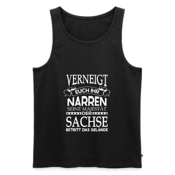 Bester Sachse Ossi Ostdeutscher - Männer Premium Bio Tank Top - Schwarz - Vorne - Michal (187cm)