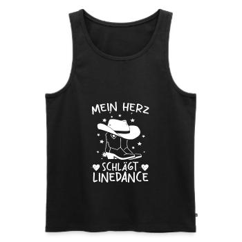 Linedance Herz Line Dance Tanzgruppe - Männer Premium Bio Tank Top - Schwarz - Vorne - Michal (187cm)