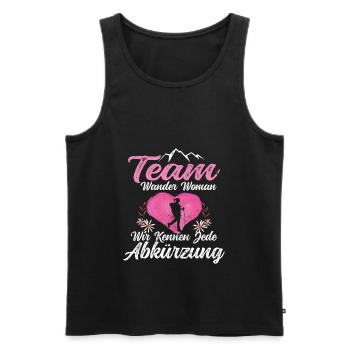 Wandern Sprüche Bergsteiger Wanderer - Männer Premium Bio Tank Top - Schwarz - Vorne - Michal (187cm)