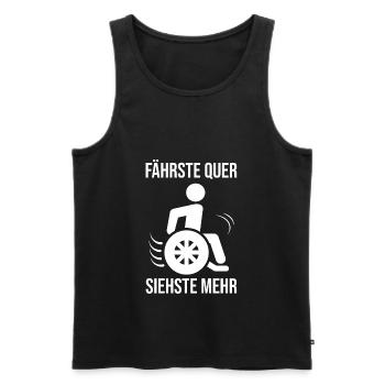Lustiger Rollstuhlfahrer - Männer Premium Bio Tank Top - Schwarz - Vorne - AI Model Male 178 light (178cm)