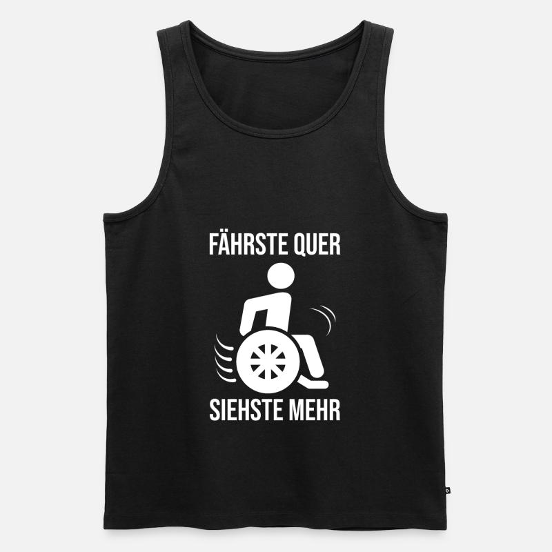 Lustiger Rollstuhlfahrer - Männer Premium Bio Tank Top - Schwarz