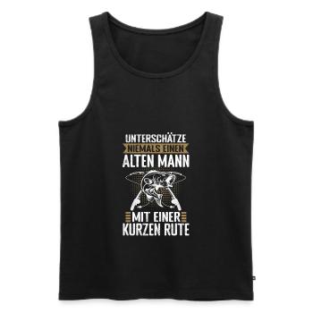 Rute Unser Angeln Angler Sprüche - Männer Premium Bio Tank Top - Schwarz - Vorne - Michal (187cm)