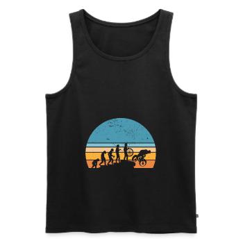 Gravel Bike Evolution Mountainbike Cyclocross - Männer Premium Bio Tank Top - Schwarz - Vorne - AI Model Male 178 light (178cm)
