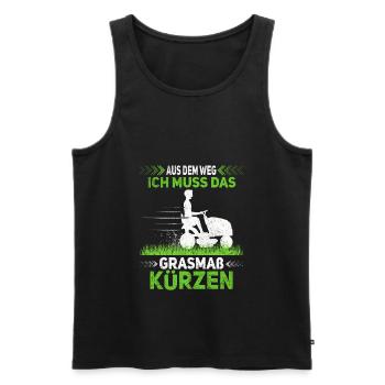 Platzwart Stundenlohn - Männer Premium Bio Tank Top - Schwarz - Vorne - Michal (187cm)