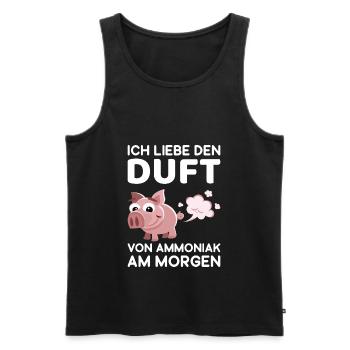 Schwein Bauernhof Landwirt Schweinezucht - Männer Premium Bio Tank Top - Schwarz - Vorne - Michal (187cm)