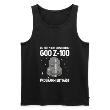 Zerspaner G00 Z-100 Zerspanungsmechaniker CNC - Männer Premium Bio Tank Top - Schwarz - Vorne - Michal (187cm)