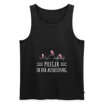 Krankenpfleger Ausbildung Pfleger EKG Altenpfleger - Männer Premium Bio Tank Top - Schwarz - Vorne - Michal (187cm)