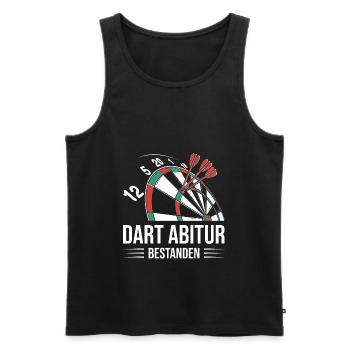 Dart Abitur bestanden lustig darts spruch - Männer Premium Bio Tank Top - Schwarz - Vorne - Michal (187cm)
