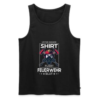 Feuerwehr Blut Lustige Feuerwehrmann Sprüche - Männer Premium Bio Tank Top - Schwarz - Vorne - Michal (187cm)