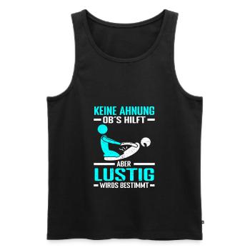Physiotherapeut Geschenke Physio Sprüche - Männer Premium Bio Tank Top - Schwarz - Vorne - Michal (187cm)