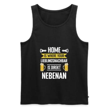 Nachbar lustig Nachbarschaft Einzug Party - Männer Premium Bio Tank Top - Schwarz - Vorne - AI Model Male 178 light (178cm)