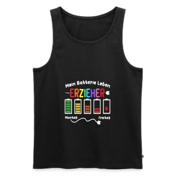 Erzieher Batterie Kita Kindergärtnerin Kiga - Männer Premium Bio Tank Top - Schwarz - Vorne - Michal (187cm)