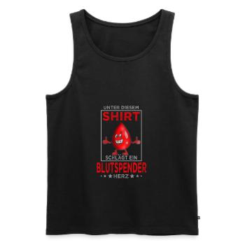 Blutspende Blutspender herz - Männer Premium Bio Tank Top - Schwarz - Vorne - Michal (187cm)