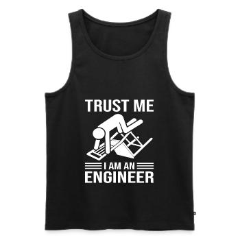 Croyez-moi je suis ingénieur Ingenieur - Débardeur bio Premium Homme - noir - Devant - Michal (187cm)