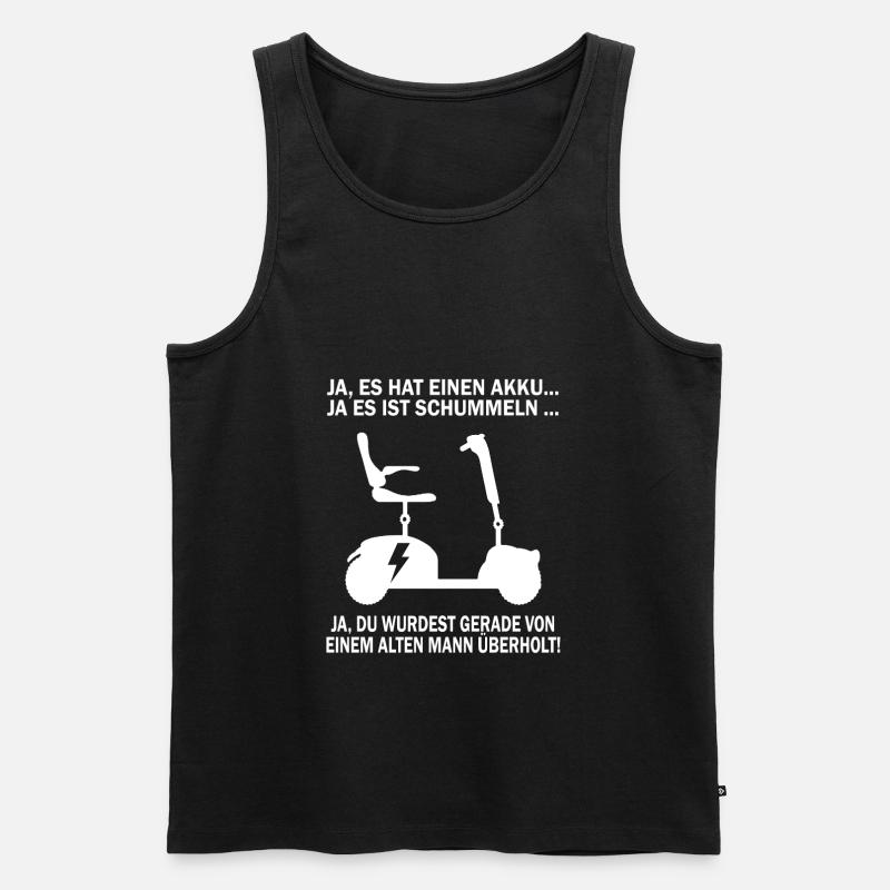 Lustiger Rollstuhlfahrer - Männer Premium Bio Tank Top - Schwarz