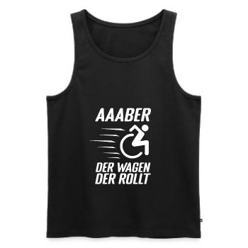 Lustiger Rollstuhlfahrer - Männer Premium Bio Tank Top - Schwarz - Vorne - AI Model Male 178 light (178cm)